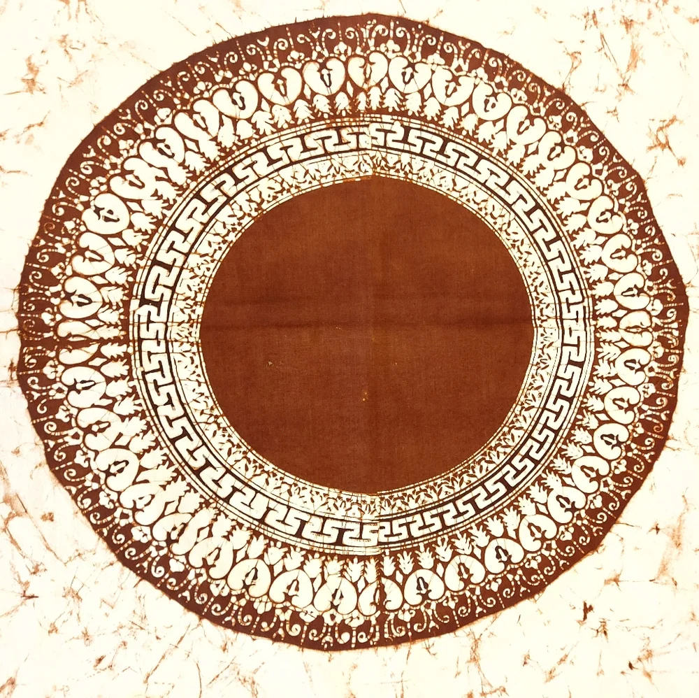Hand Printed Batik Tablecloth 1970s 36